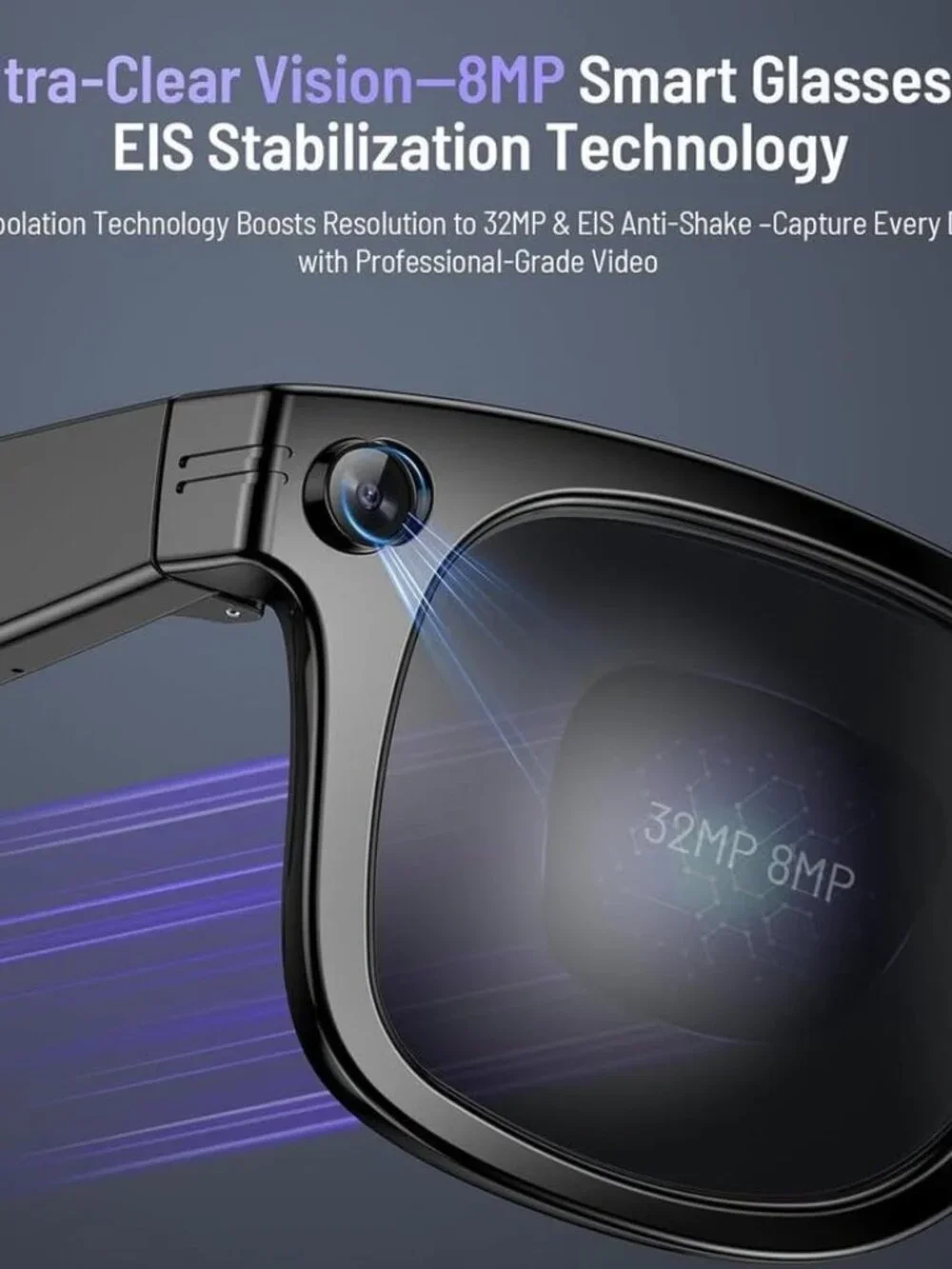 AI Smart Glasses with Camera, Translation, Voice Control, Video (Retail $169.99)